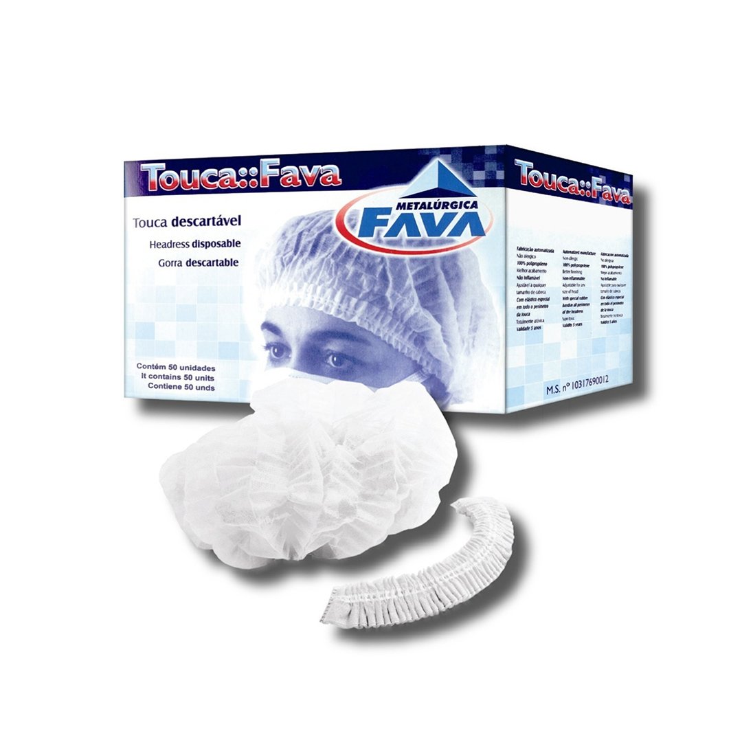 Touca Cirúrgica Descartável Não Estéril c/ Elástico Branca