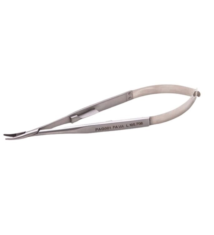 Porta Agulha Ojuara Liso c/Widia Curvo 14 CM