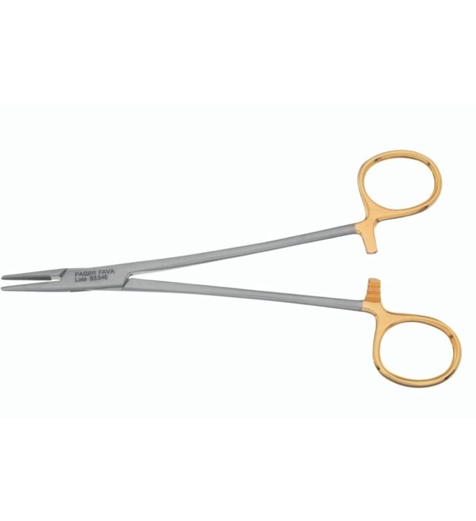 Porta Agulha Mayo Hegar c/Widia 16 CM Dourado