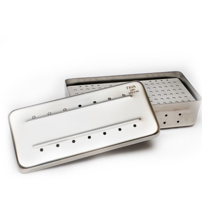 Estojo Perfurado 18 x 08 x 05 cm P/ Endo 108 Furos Autoclavável