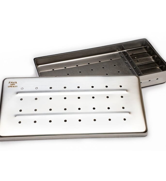 Estojo Perfurado 22.5 x 10.5 x 03 cm Endo Santos Autoclavável