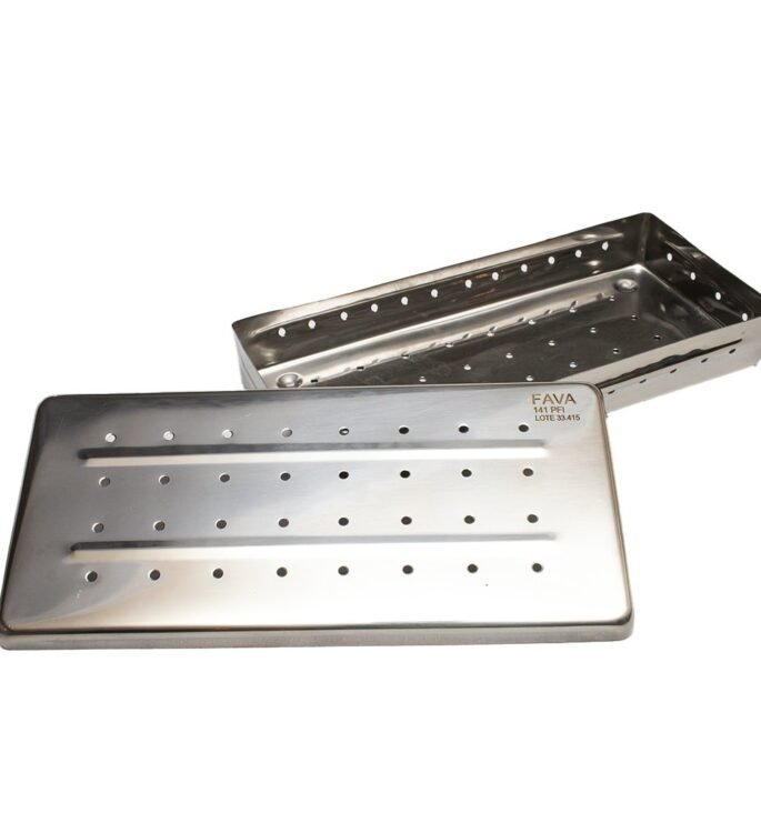 Estojo Perfurado 22.5 x 10.5 x 03 cm Autoclavável