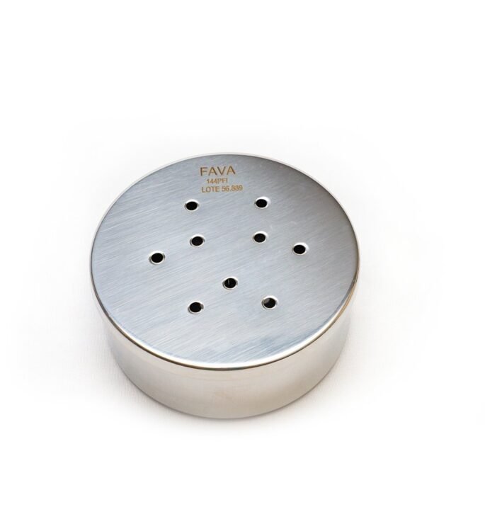 Estojo Redondo 08 x 03 cm P/ 44 Pontas/Brocas (22 Fg/22 Ca) Autoclavável