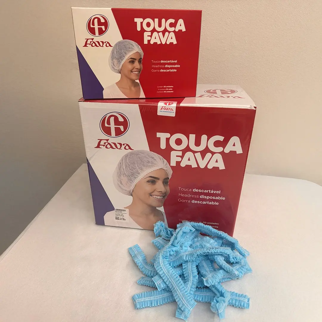 Touca Cirúrg. Desc. Não Estéril C/ Elástico Azul - Cx C/ 50 Un